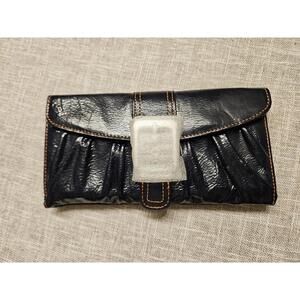 L. Erickson blue patent leather wallet